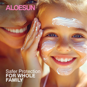ALOESUN ingredient bottles with red raspberry and carrot seed oils emphasizing nourishing botanicals