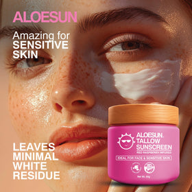 ALOESUN label close-up showing ingredient list and mineral SPF 30 to inform ingredient-conscious buyers