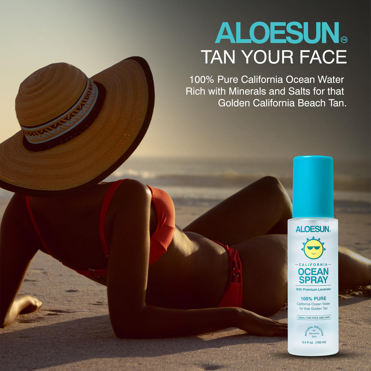 ALOESUN mist spray in hand demonstrating fine mist and quick refresh