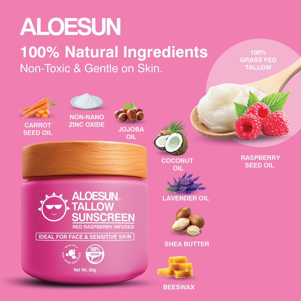 ALOESUN travel size tube tucked into backpack pocket highlighting portability for outdoor use