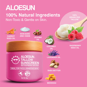ALOESUN travel size tube tucked into backpack pocket highlighting portability for outdoor use