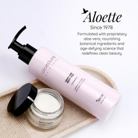 Aloette on bathroom vanity in lifestyle setting for daily routine benefit