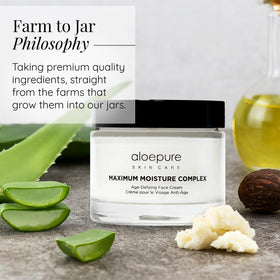 Aloette moisturizer dabbed on hand demonstrating smooth spreadability