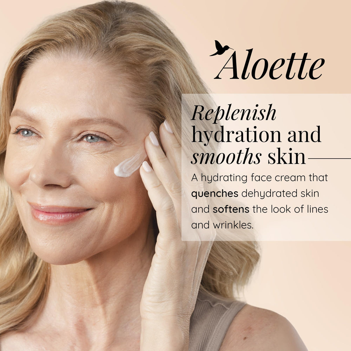 Aloette cream texture close-up highlighting rich non-greasy consistency