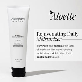 Aloette Nutri-C creamy texture close-up illustrating smooth, fast-absorbing formula