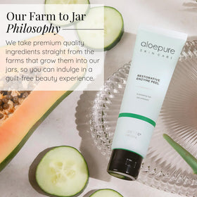 Aloette gel rinsing off face illustrating easy cleanup and refreshed skin