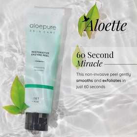 Aloette gel texture close-up with beading action demonstrating gentle exfoliation