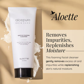 Aloette dispensing soft foam from pump illustrating easy daily use