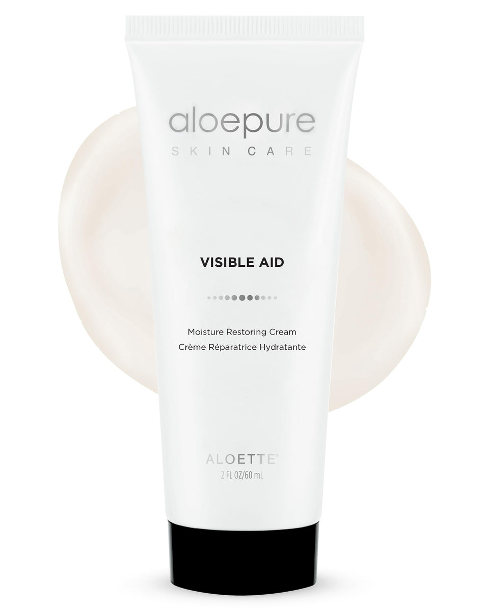 Aloette Visible Aid front jar showing compact travel-friendly packaging and clear labeling