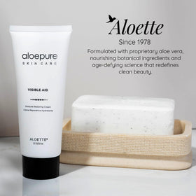 Aloette Visible Aid in an outdoor scene showing on-the-go soothing after sun exposure
