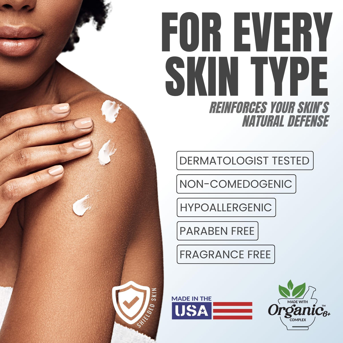 alozera bottle label close-up showing hyaluronic acid and ceramides benefits