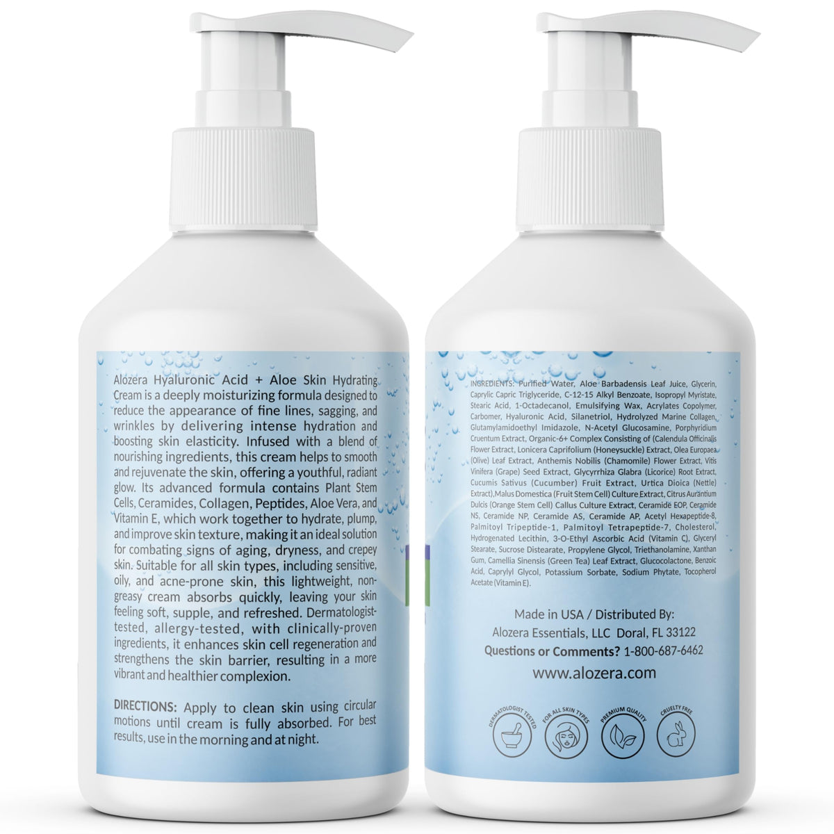 alozera bottle beside hand for size comparison and travel-friendly benefit