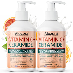 Alozera front packaging showing 16.9 fl oz two-pack and clear product benefits
