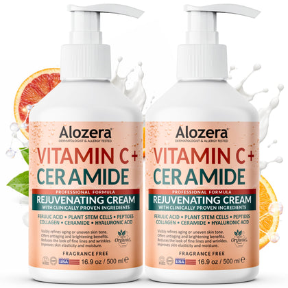 Alozera front packaging showing 16.9 fl oz two-pack and clear product benefits