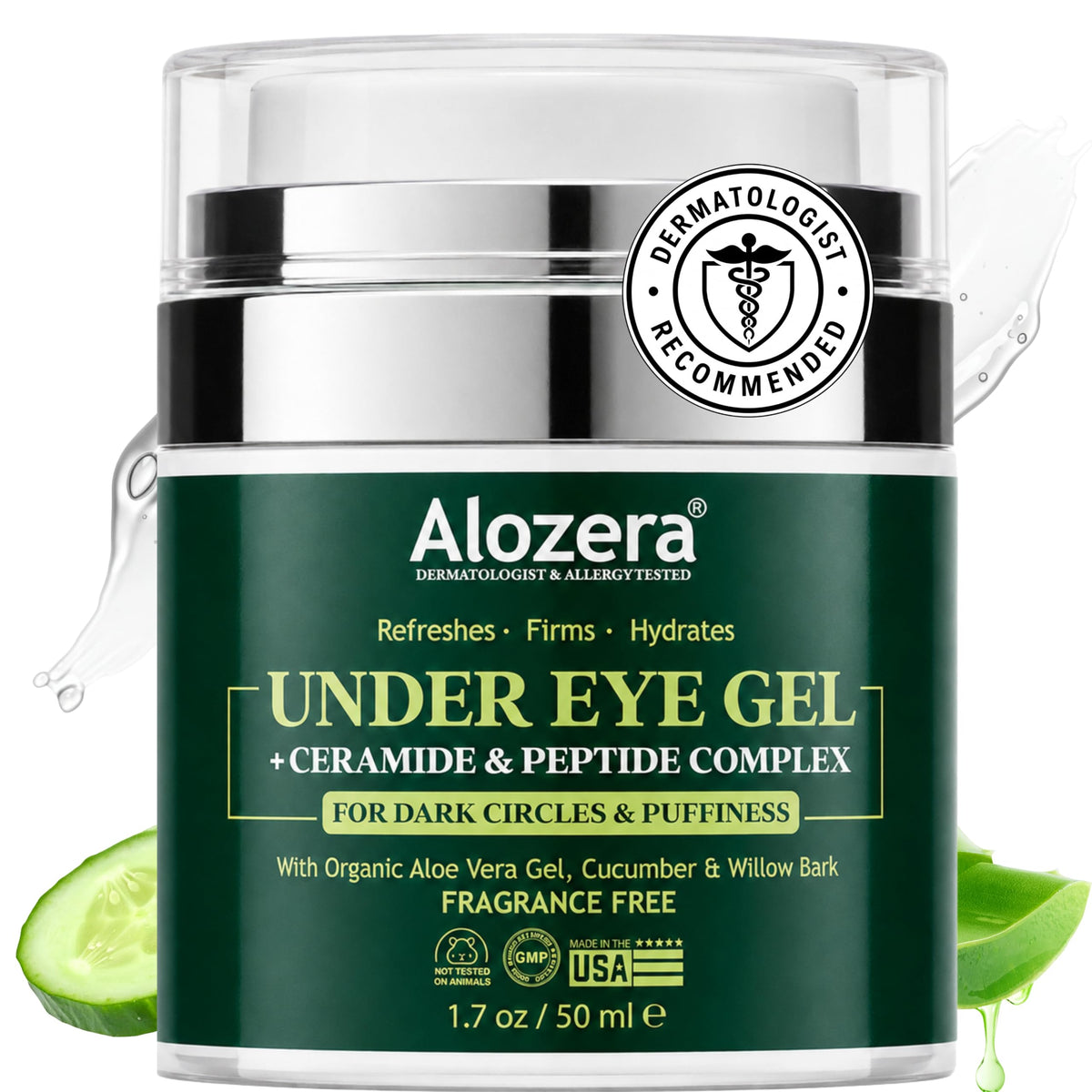 Alozera front packaging showing jar and branding, conveys freshness