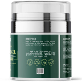 Aloe, cucumber slices and collagen beads with Alozera, emphasizes natural actives
