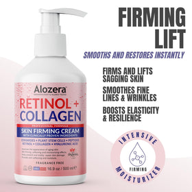 Alozera ingredients label zoomed to show plant stem cells and hyaluronic support
