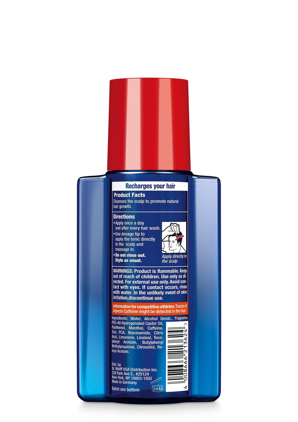 Alpecin bottle on bathroom shelf showing daily routine convenience
