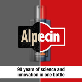 Alpecin C1 on bathroom shelf in lifestyle setting supporting daily grooming routine