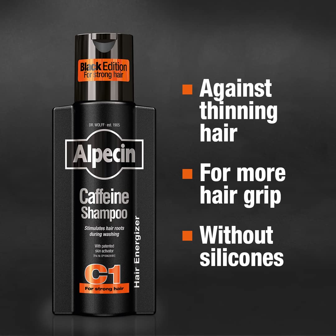 Alpecin C1 close-up label highlighting caffeine formula and clarity