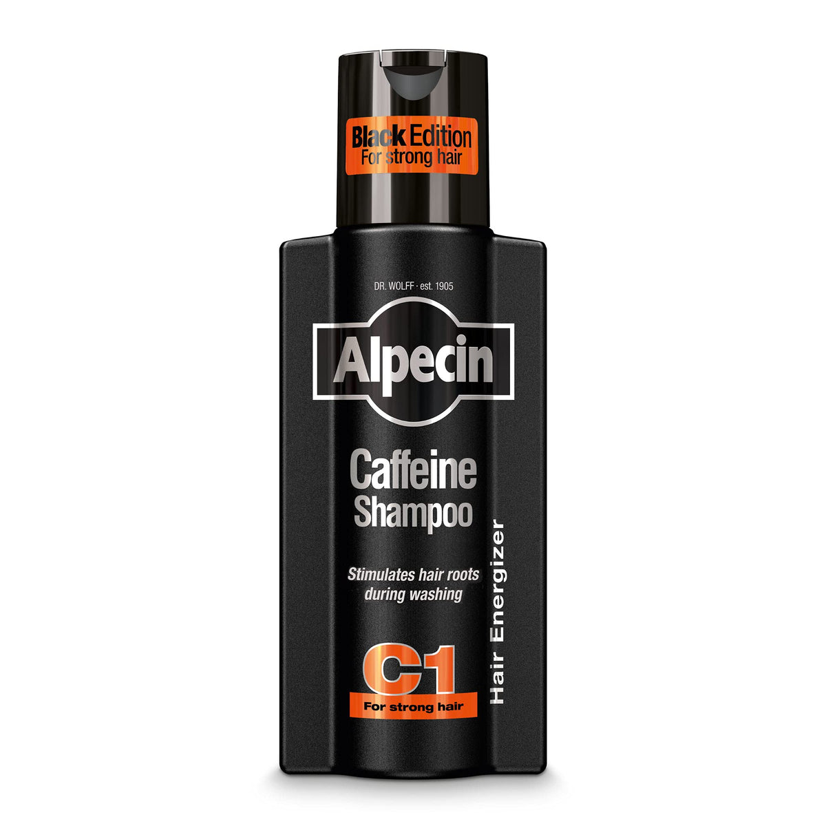 Alpecin C1 front packaging showing bottle and bold fragrance benefit