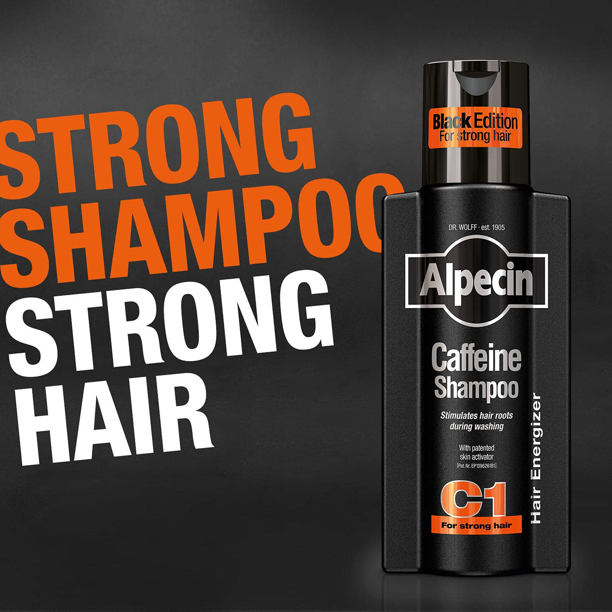 Alpecin C1 on bathroom shelf lifestyle shot conveying daily routine benefit
