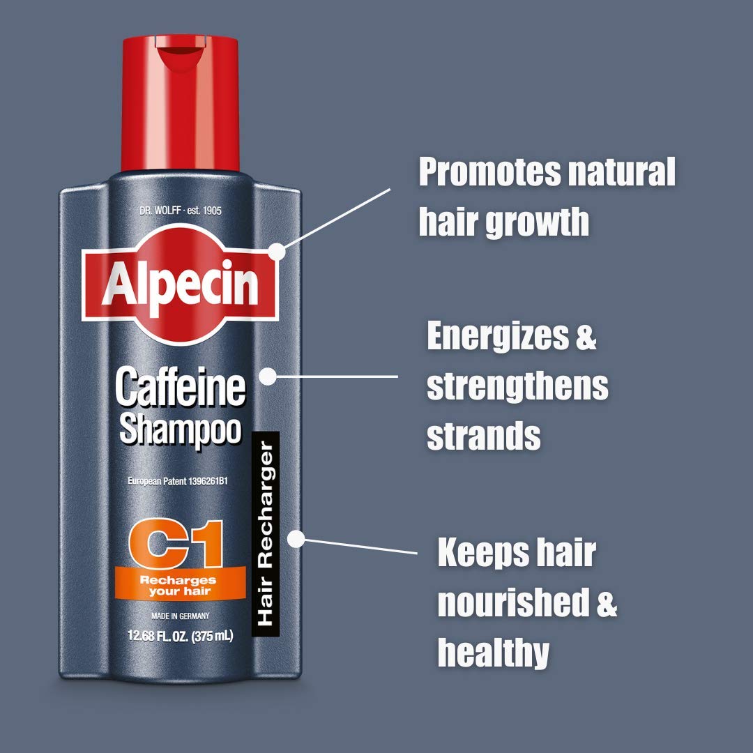 Alpecin C1 being applied in shower demonstrating invigorated scalp benefit