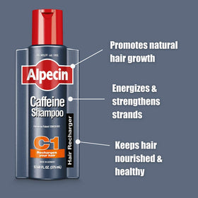 Alpecin C1 being applied in shower demonstrating invigorated scalp benefit