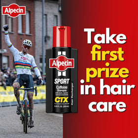 Alpecin CTX sport ingredient label showing caffeine and biotin benefits