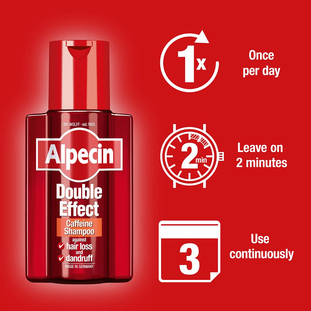 Alpecin shampoo in shower use showing effective dandruff removal benefit