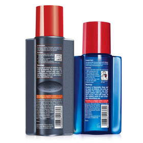 Alpecin shampoo beside hairbrush showing styling-ready fuller appearance