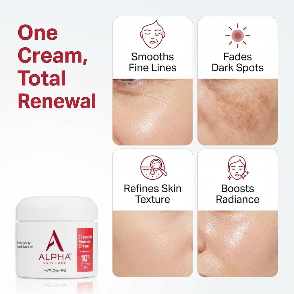 Alpha cream on fingertips demonstrating easy application and hydration