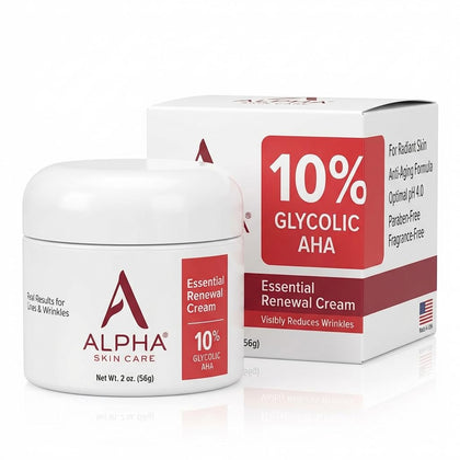 Alpha front packaging showing jar and benefits for visible smoothing