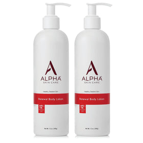 Alpha front packaging showing two 12 oz pump bottles and easy dispensing benefit