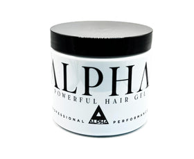ALPHA gel front packaging showing jar and label for confident styling
