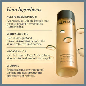 Alpha-H texture drop on skin demonstrating quick-dry oil and smooth finish