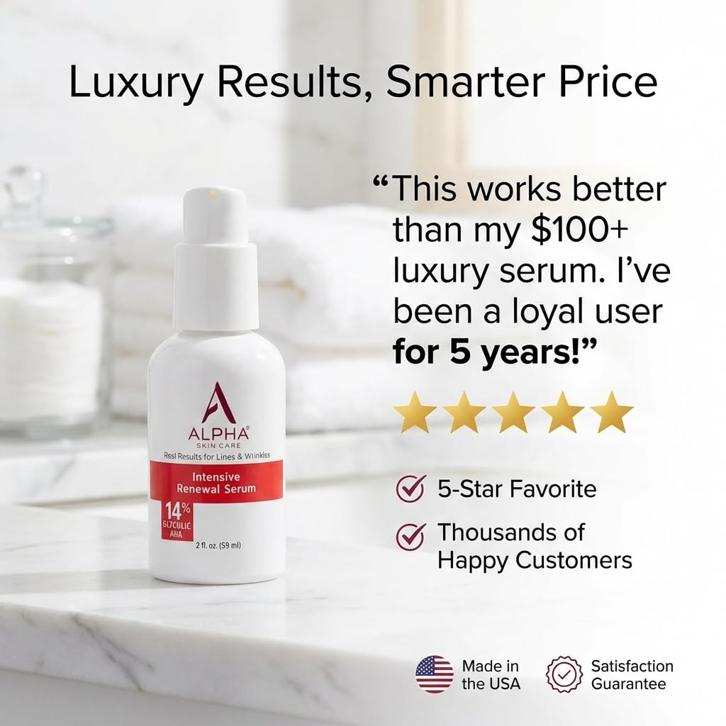 Alpha serum on bathroom shelf styled in bathroom setting for lifestyle appeal