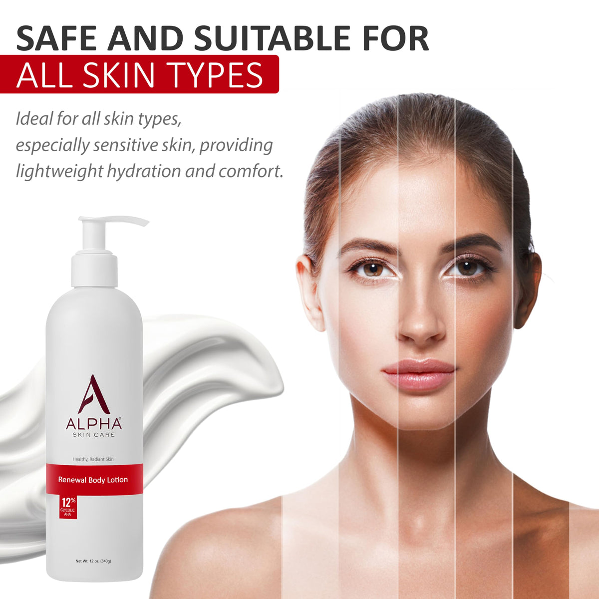 Alpha being applied to leg to demonstrate smoothing and hydration