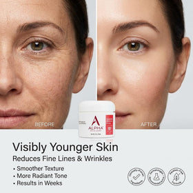 Alpha close-up texture of cream showing smooth consistency and gentle exfoliation