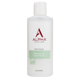 Alpha face wash front packaging showing clean branding and benefits