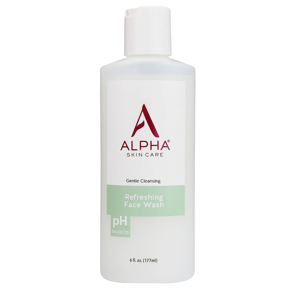 Alpha face wash front packaging showing clean branding and benefits