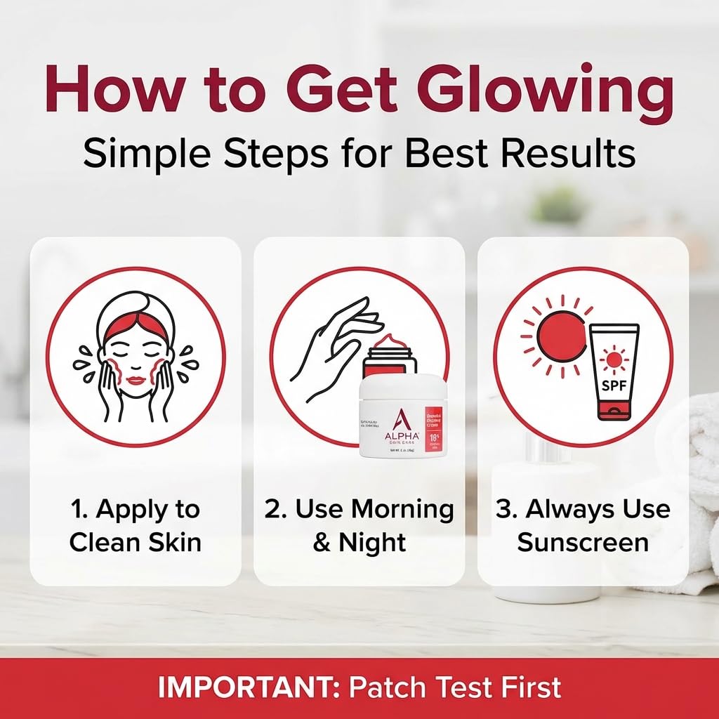 Alpha cream being smoothed onto cheek showing even coverage and glow