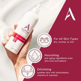 Alpha texture close-up of lotion cream smoothing skin for visible softness