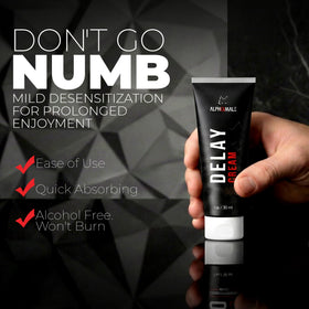 AlphaMale hand applying dime-sized amount demonstrating precise control benefit