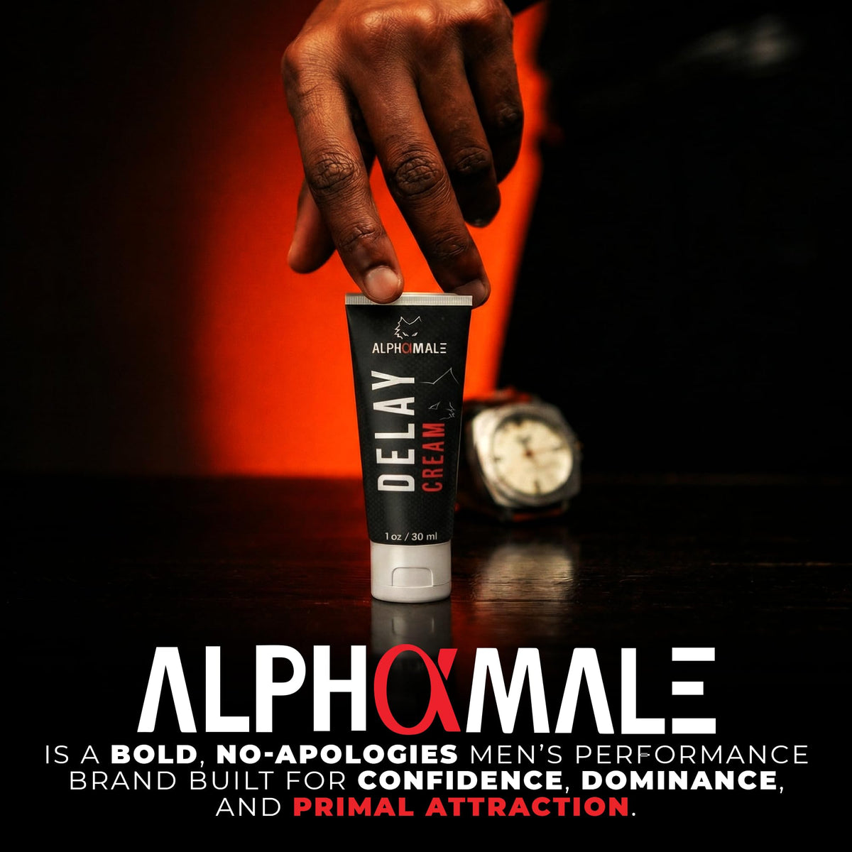 AlphaMale cream next to condom and lube conveying compatibility guidance benefit