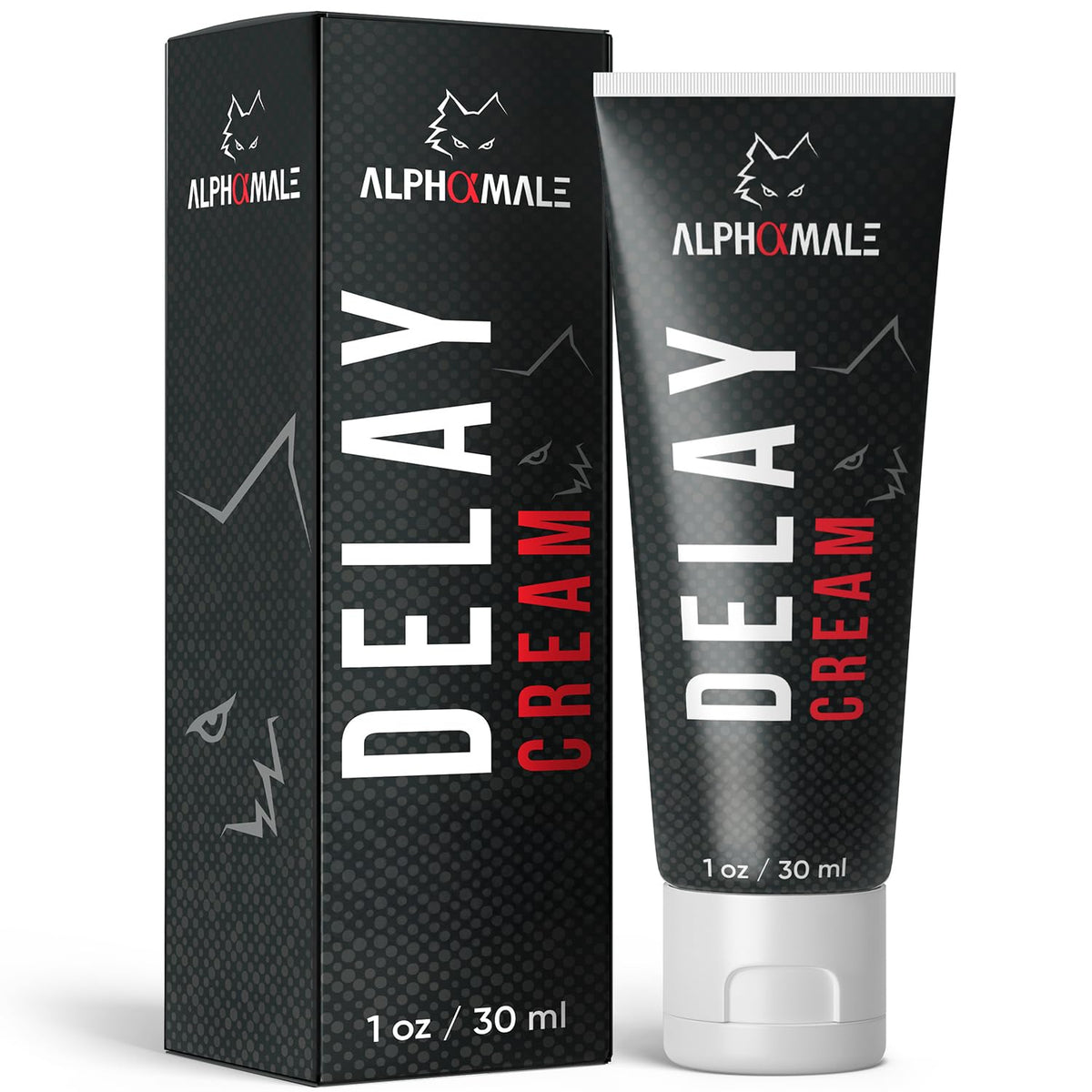 AlphaMale front tube image showing branding and discreet packaging benefit