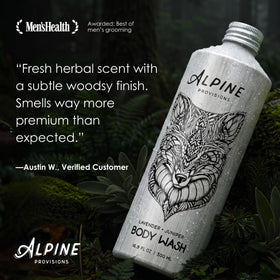 Alpine Provisions aluminum bottle close-up highlighting recyclable packaging benefit