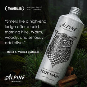 Alpine Provisions aluminum bottle detail highlighting eco-friendly recyclable packaging