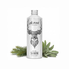 Alpine Provisions front bottle showing fir and sage scent and clean design