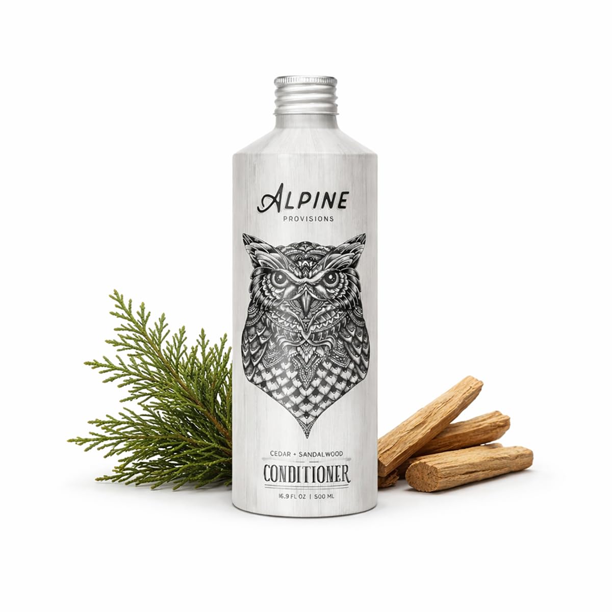 Alpine Provisions front packaging showing cedar and sandalwood scent and benefits